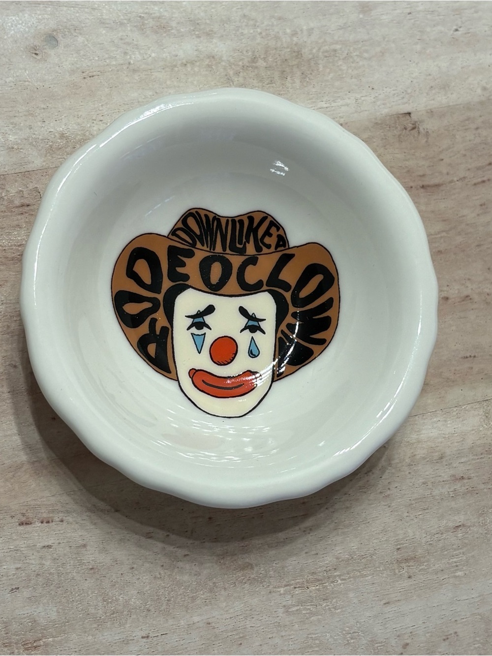 FISHS EDDY Down Like A Rodeo Clown Bowl